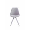 Silla visita Toulouse Rund en Tela Gris,Blanco (roble)