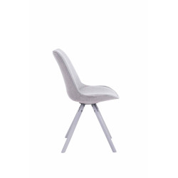 Silla visita Toulouse Rund en Tela Gris,Blanco (roble)