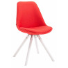 Silla visita Toulouse Rund en Tela Rojo,Blanco (roble)