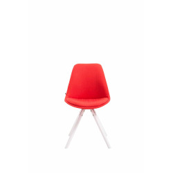 Silla visita Toulouse Rund en Tela Rojo,Blanco (roble)