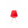 Silla visita Toulouse Rund en Tela Rojo,Blanco (roble)