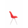 Silla visita Toulouse Rund en Tela Rojo,Blanco (roble)