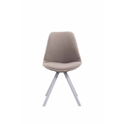 Silla visita Toulouse Rund en Tela Gris topo,Blanco (roble)