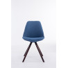Silla visita Toulouse Rund en Tela Azul,Cappuccino (roble)