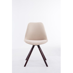 Silla visita Toulouse Rund en Tela Crema,Cappuccino (roble)