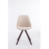 Silla visita Toulouse Rund en Tela Crema,Cappuccino (roble)