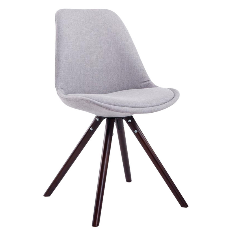 Silla visita Toulouse Rund en Tela Gris,Cappuccino (roble)