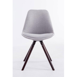 Silla visita Toulouse Rund en Tela Gris,Cappuccino (roble)