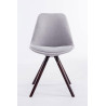 Silla visita Toulouse Rund en Tela Gris,Cappuccino (roble)