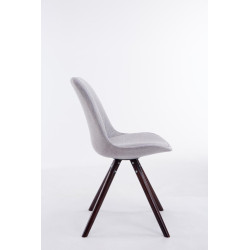 Silla visita Toulouse Rund en Tela Gris,Cappuccino (roble)