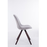 Silla visita Toulouse Rund en Tela Gris,Cappuccino (roble)