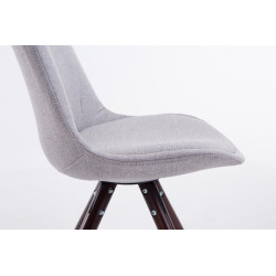 Silla visita Toulouse Rund en Tela Gris,Cappuccino (roble)