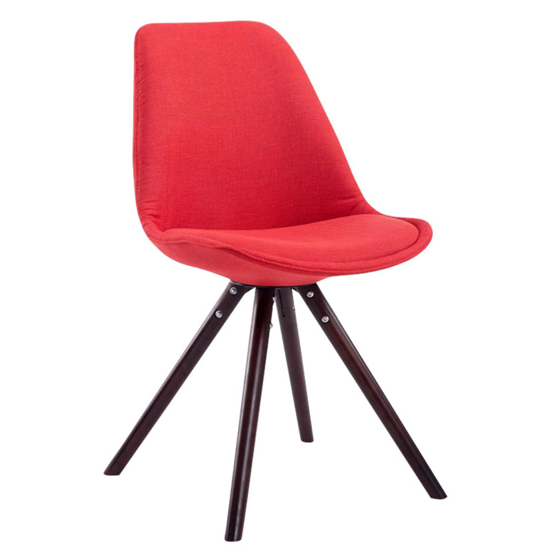 Silla visita Toulouse Rund en Tela Rojo,Cappuccino (roble)