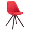 Silla visita Toulouse Rund en Tela Rojo,Cappuccino (roble)