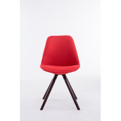 Silla visita Toulouse Rund en Tela Rojo,Cappuccino (roble)