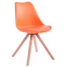 Silla visita Toulouse Square Naranja,Natural (roble)