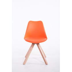 Silla visita Toulouse Square Naranja,Natural (roble)