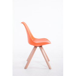 Silla visita Toulouse Square Naranja,Natural (roble)