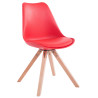 Silla visita Toulouse Square Rojo,Natural (roble)