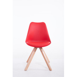 Silla visita Toulouse Square Rojo,Natural (roble)