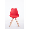 Silla visita Toulouse Square Rojo,Natural (roble)