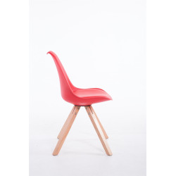 Silla visita Toulouse Square Rojo,Natural (roble)