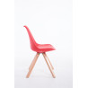Silla visita Toulouse Square Rojo,Natural (roble)