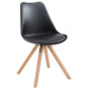 Silla visita Toulouse Square Negro,Natural (roble)