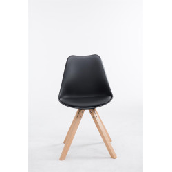 Silla visita Toulouse Square Negro,Natural (roble)
