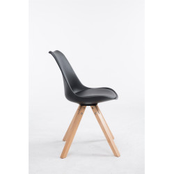 Silla visita Toulouse Square Negro,Natural (roble)
