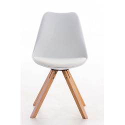 Silla visita Toulouse Square Blanco,Natural (roble)