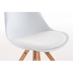 Silla visita Toulouse Square Blanco,Natural (roble)