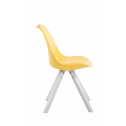 Silla visita Toulouse Square Amarillo,Blanco (roble)