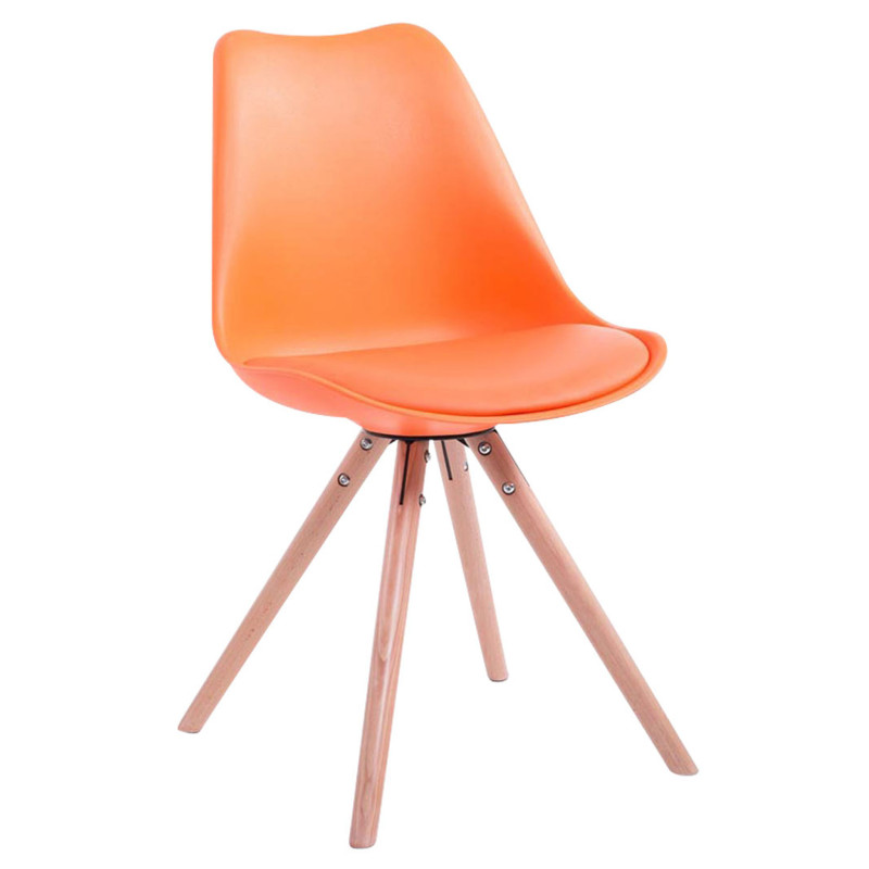 Silla visita Toulouse Rund Naranja,Natural (roble)