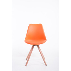 Silla visita Toulouse Rund Naranja,Natural (roble)