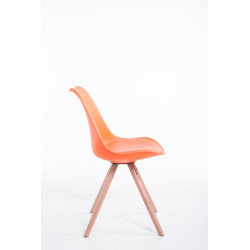 Silla visita Toulouse Rund Naranja,Natural (roble)