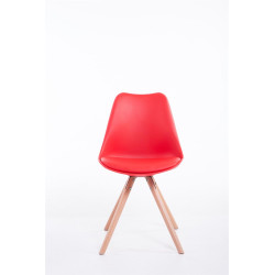 Silla visita Toulouse Rund Rojo,Natural (roble)
