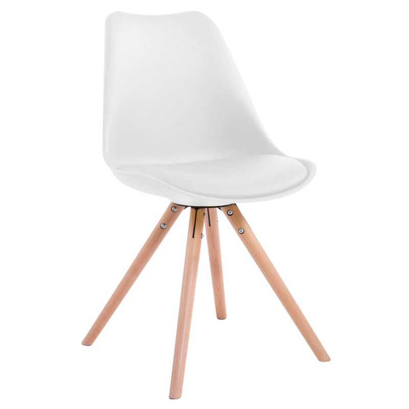 Silla visita Toulouse Rund Blanco,Natural (roble)