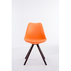 Silla visita Toulouse Rund Naranja,Cappuccino (roble)