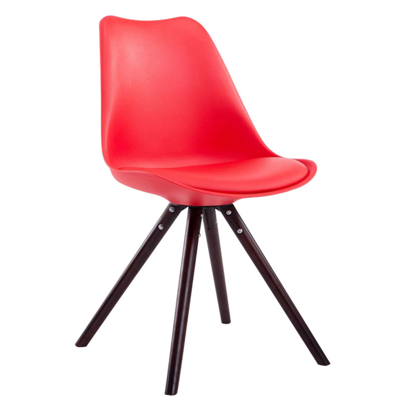 Silla visita Toulouse Rund Rojo,Cappuccino (roble)