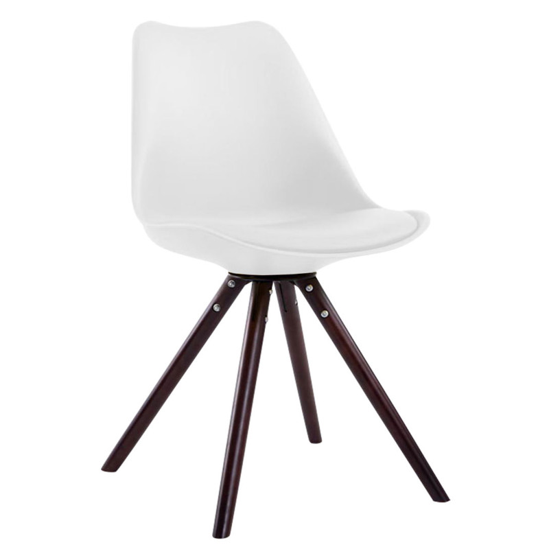 Silla visita Toulouse Rund Blanco,Cappuccino (roble)
