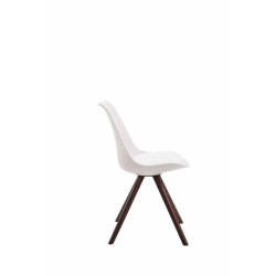 Silla visita Toulouse Rund Blanco,Cappuccino (roble)