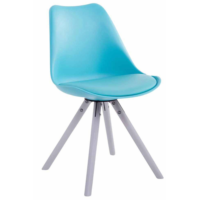 Silla visita Toulouse Rund Azul,Blanco (roble)
