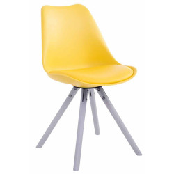 Silla visita Toulouse Rund Amarillo,Blanco (roble)