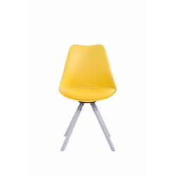 Silla visita Toulouse Rund Amarillo,Blanco (roble)