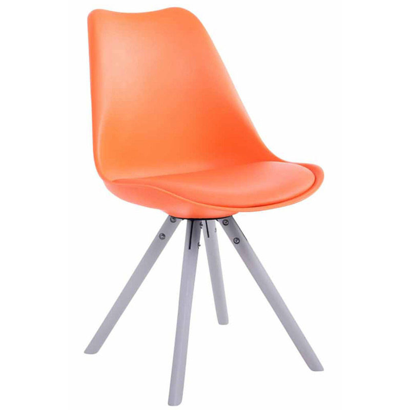 Silla visita Toulouse Rund Naranja,Blanco (roble)