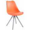 Silla visita Toulouse Rund Naranja,Blanco (roble)