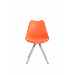 Silla visita Toulouse Rund Naranja,Blanco (roble)