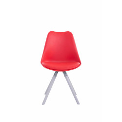 Silla visita Toulouse Rund Rojo,Blanco (roble)