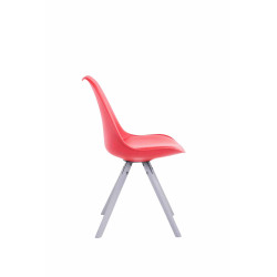 Silla visita Toulouse Rund Rojo,Blanco (roble)